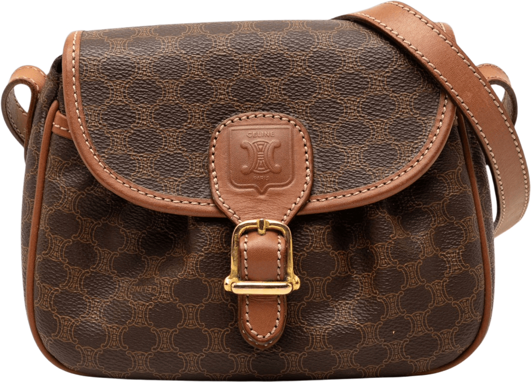 Celine Macadam Coated Canvas Crossbody, från Luxclusif, i färgen brown.