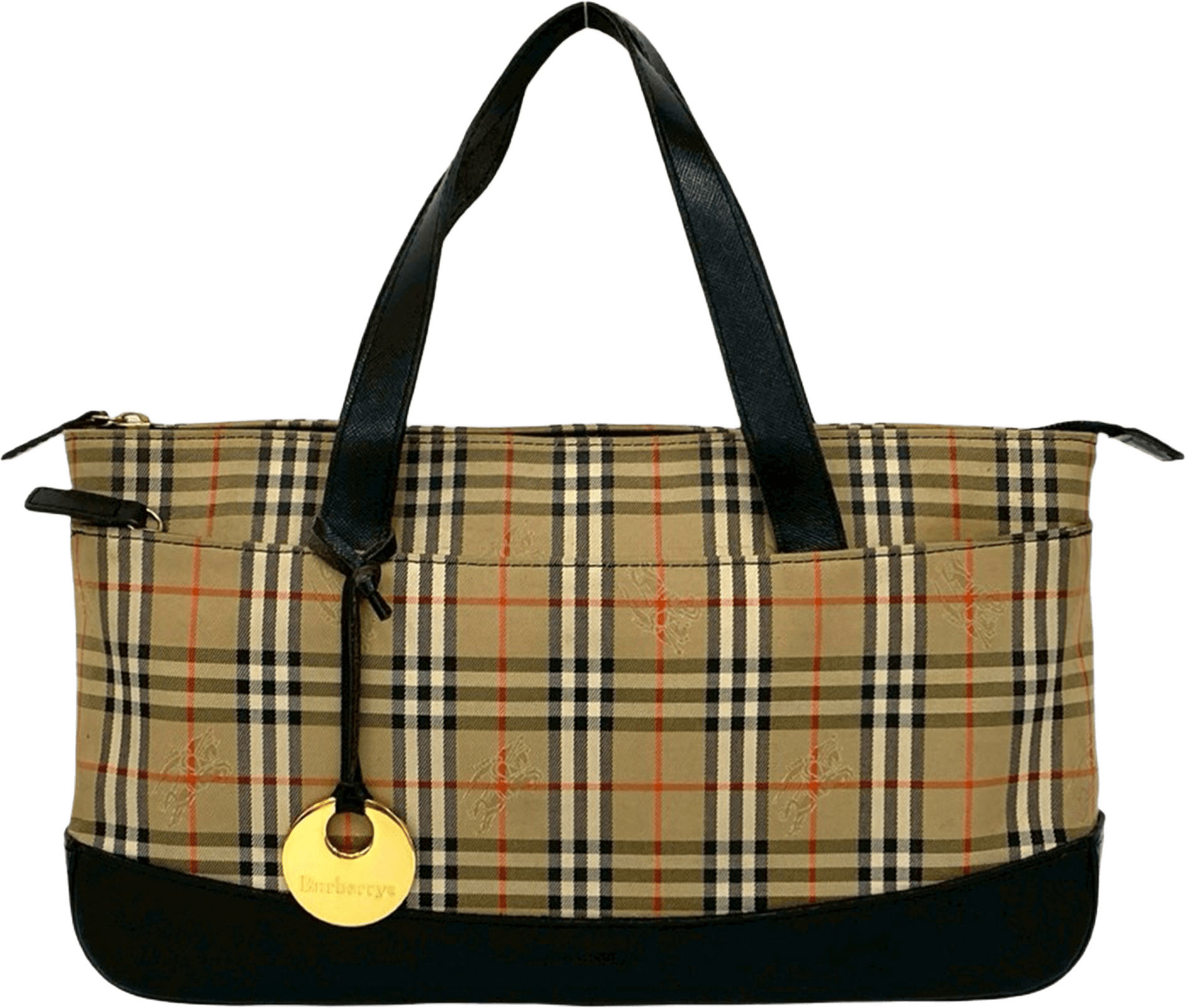 Burberry Haymarket Check Canvas Tote, från Luxclusif, i färgen beige.