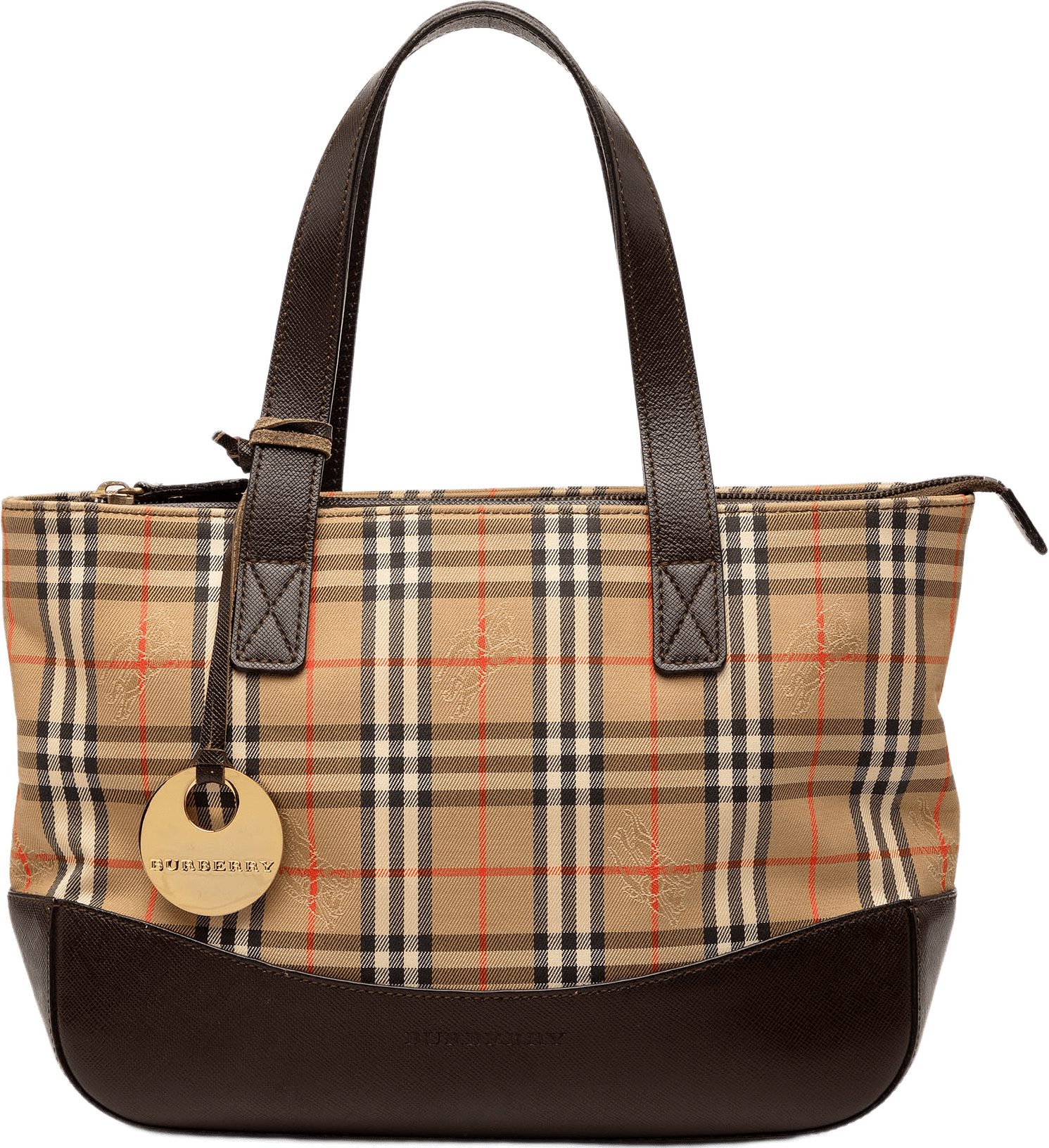 Burberry Haymarket Check Canvas Tote, från Luxclusif, i färgen beige.