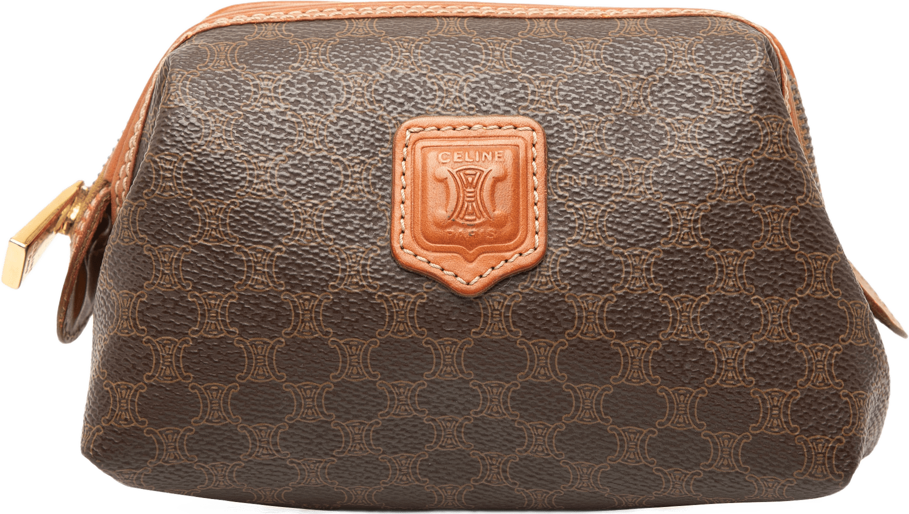 Celine Macadam Coated Canvas Pouch, från Luxclusif, i färgen brown.