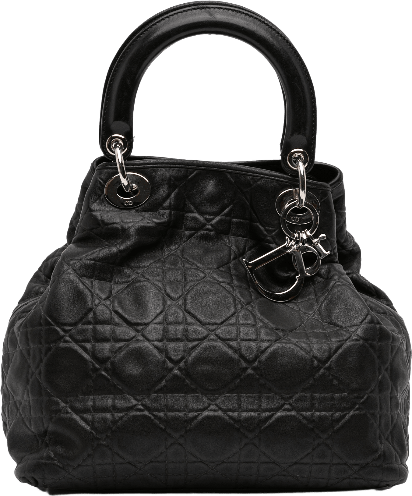 Dior Lambskin Cannage Soft Lady Dior, från Luxclusif, i färgen black.