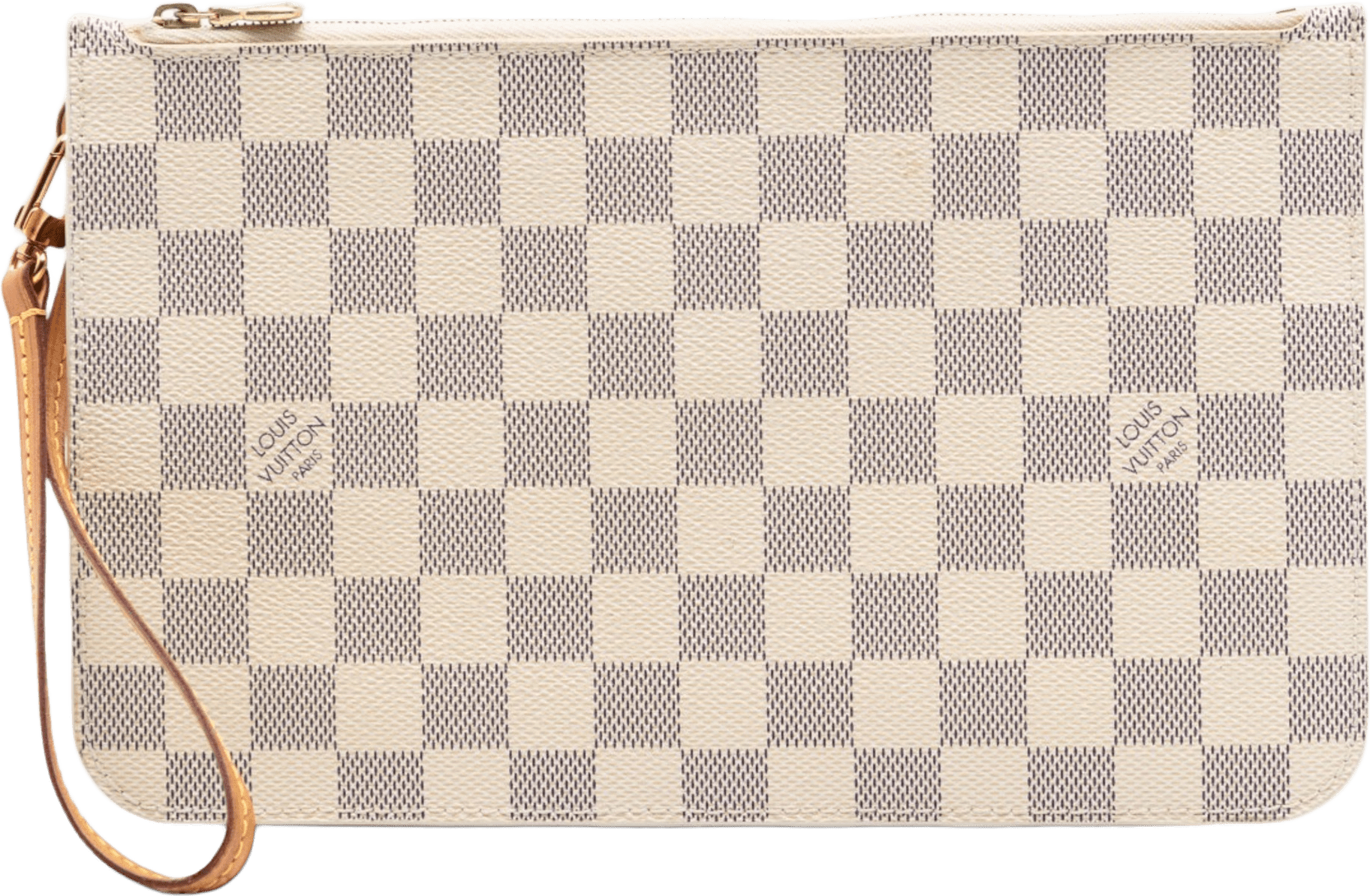 Louis Vuitton Damier Azur Neverfull Mm Pouch, från Luxclusif, i färgen white.