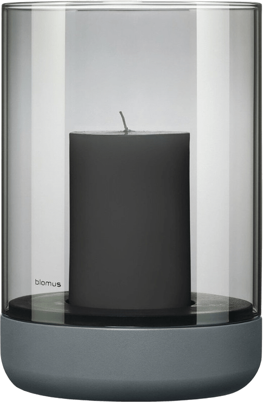 Calma Ljuslykta Large 22,5 Cm Steel Gray Smoke, från Blomus, i färgen steelgrey/smoke.