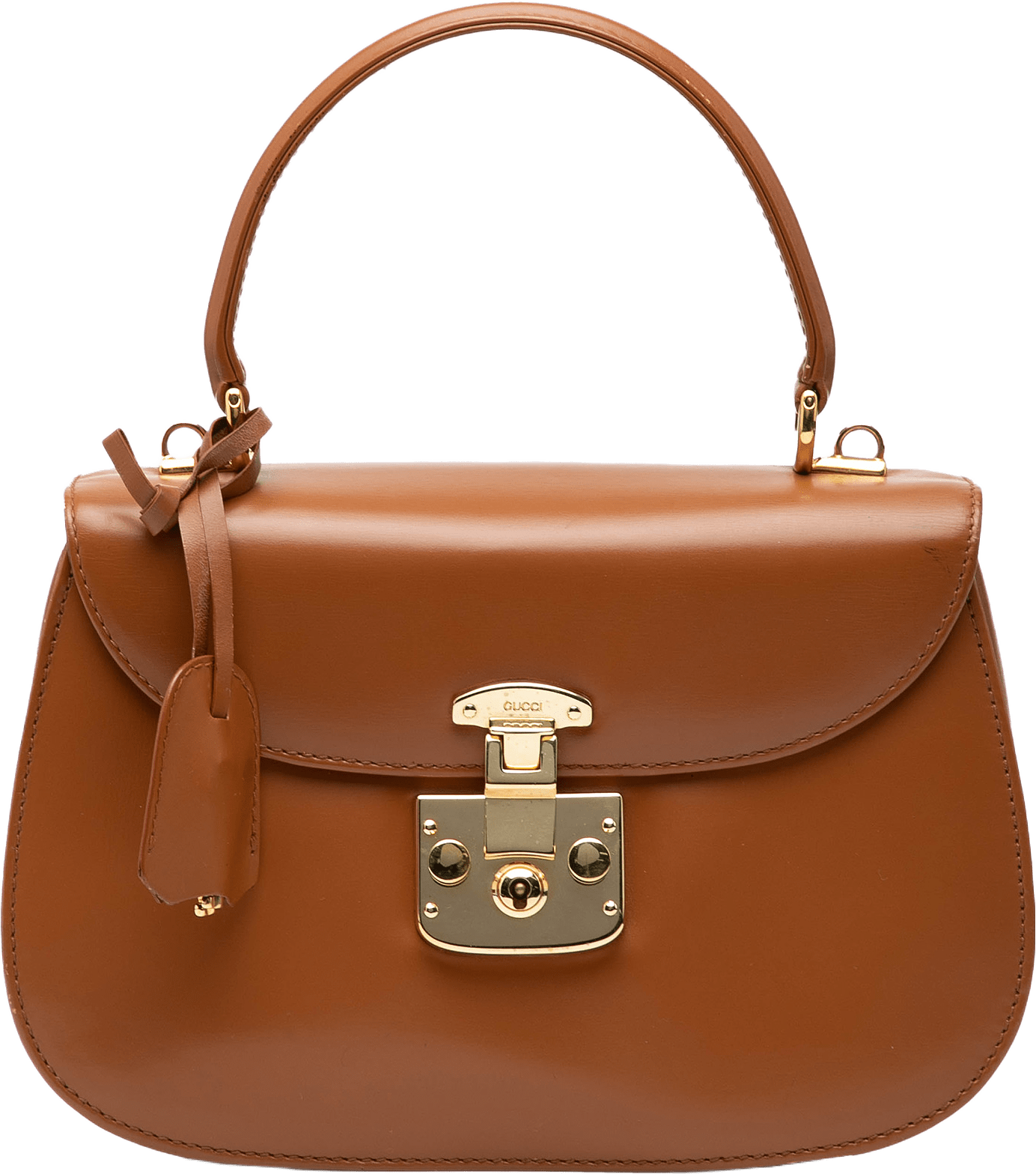 Gucci Smooth Calfskin Lady Lock Satchel, från Luxclusif, i färgen brown.