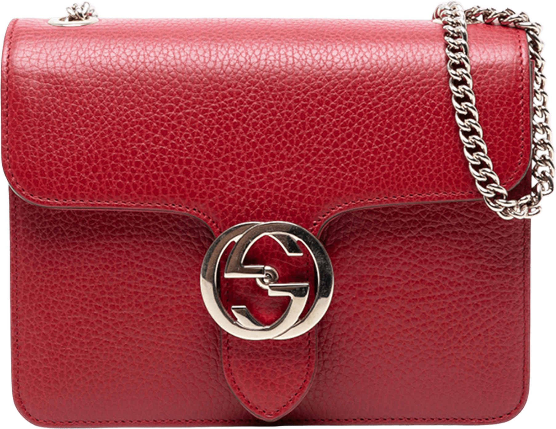 Gucci Small Dollar Calfskin Interlocking G Crossbody, från Luxclusif, i färgen red.