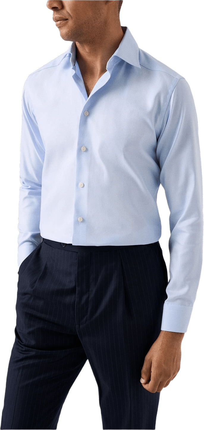 Skjorta I Texturerad Twill Contemporary Fit, från Eton, i färgen light blue.
