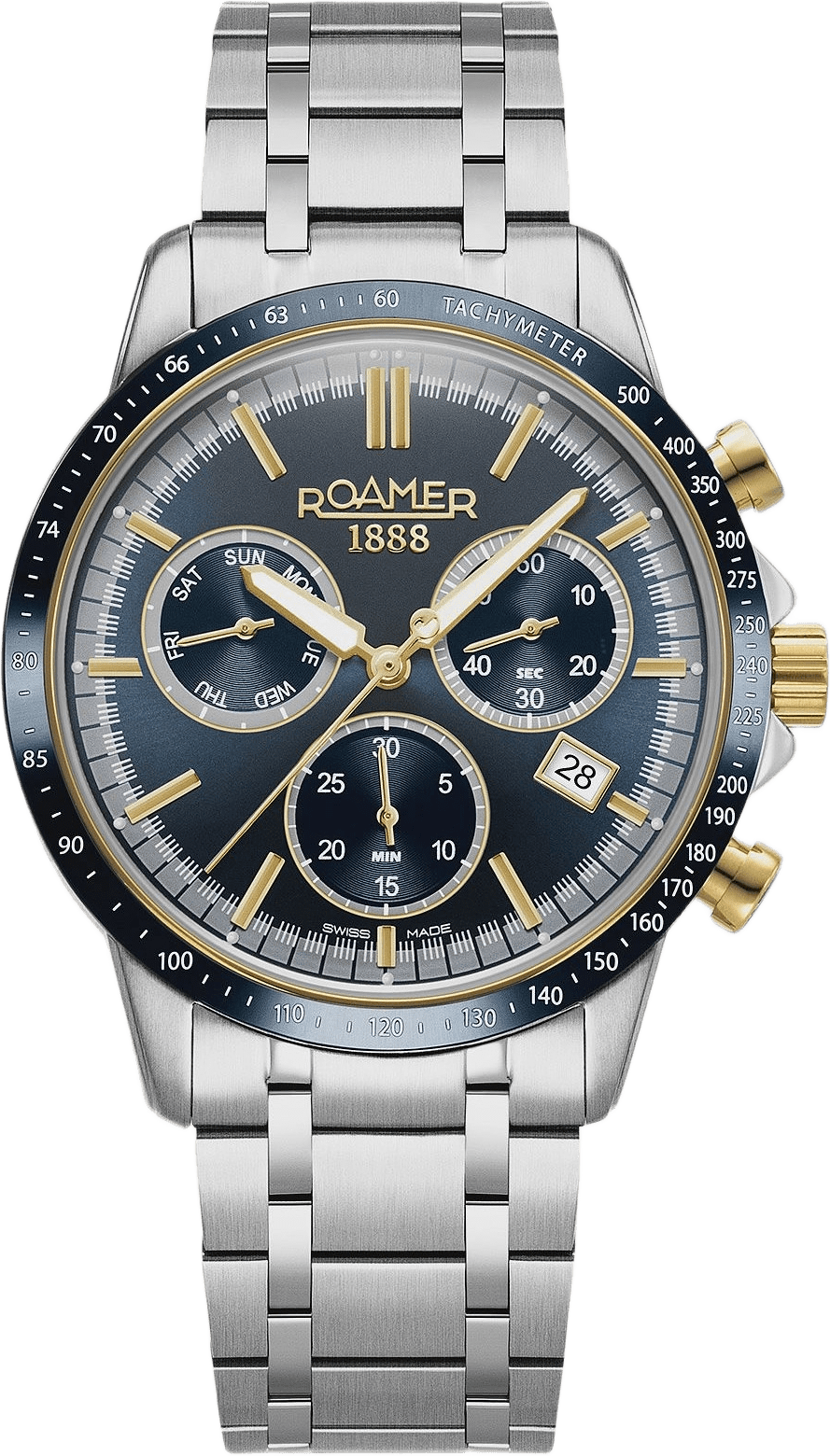Roamer Mercury Chrono Herr Blå/bicolor Länk - 968988 47 45 20, från ROAMER, i färgen 1.