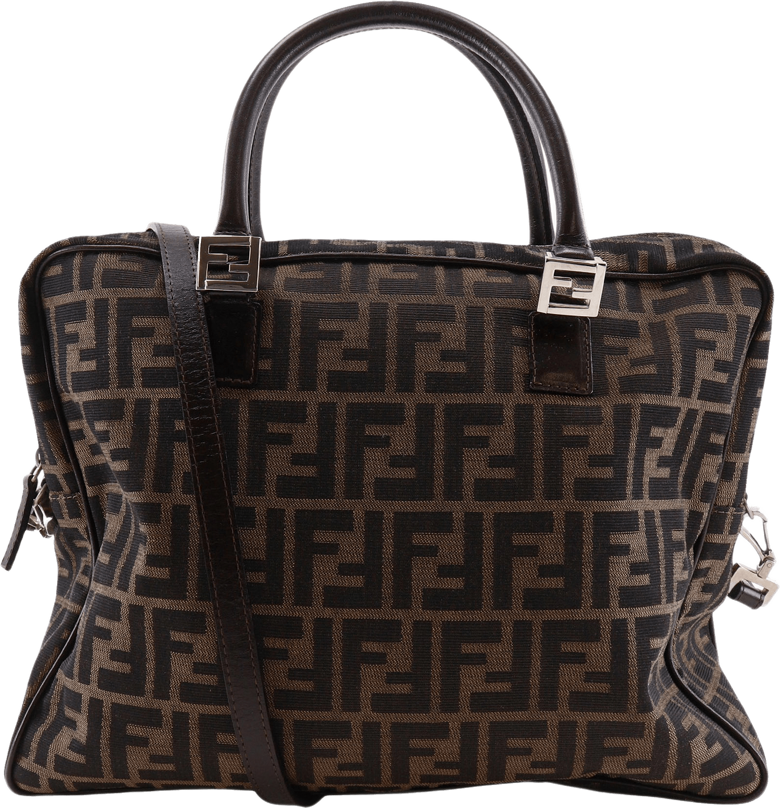 Fendi Zucca Canvas Business Bag, från Luxclusif, i färgen brun.