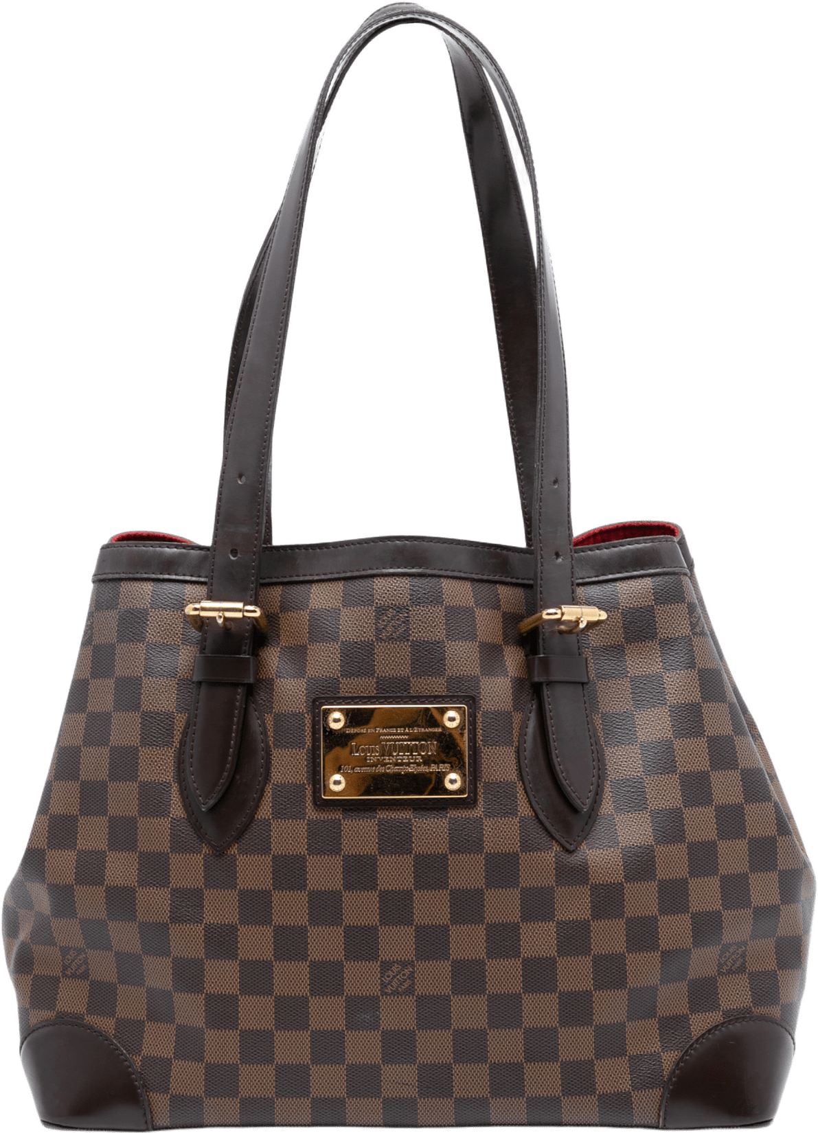 Louis Vuitton Damier Ebene Hampstead Mm, från Luxclusif, i färgen brown.