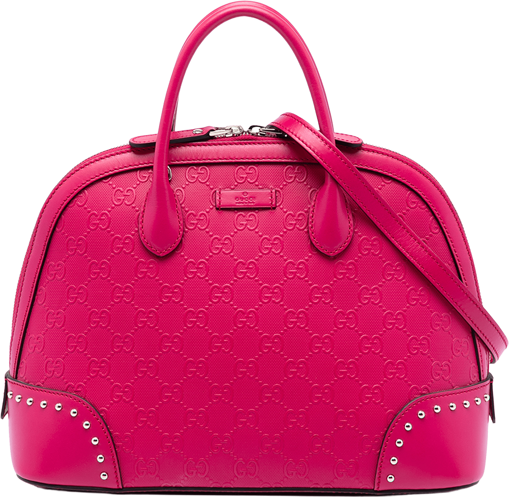 Gucci Guccissima Hilary Lux Dome Satchel, från Luxclusif, i färgen hot pink.