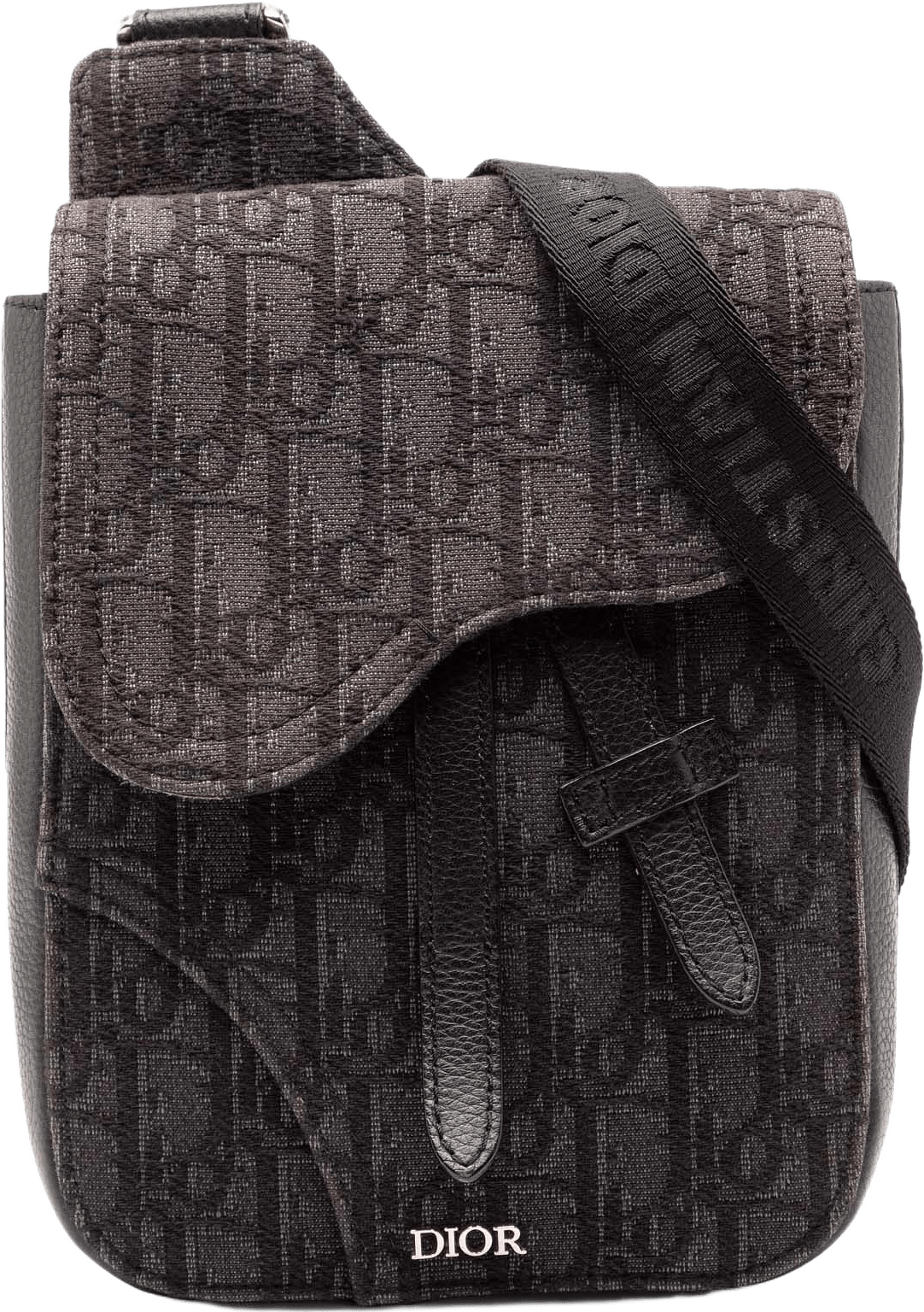 Dior Oblique Canvas Saddle Pouch Crossbody, från Luxclusif, i färgen dark brown.