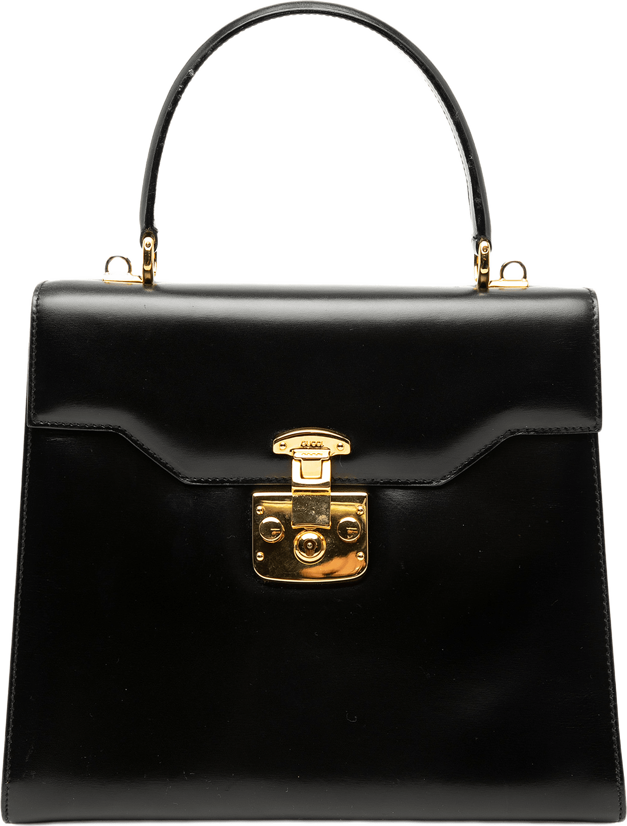 Gucci Smooth Calfskin Lady Lock Satchel, från Luxclusif, i färgen black.