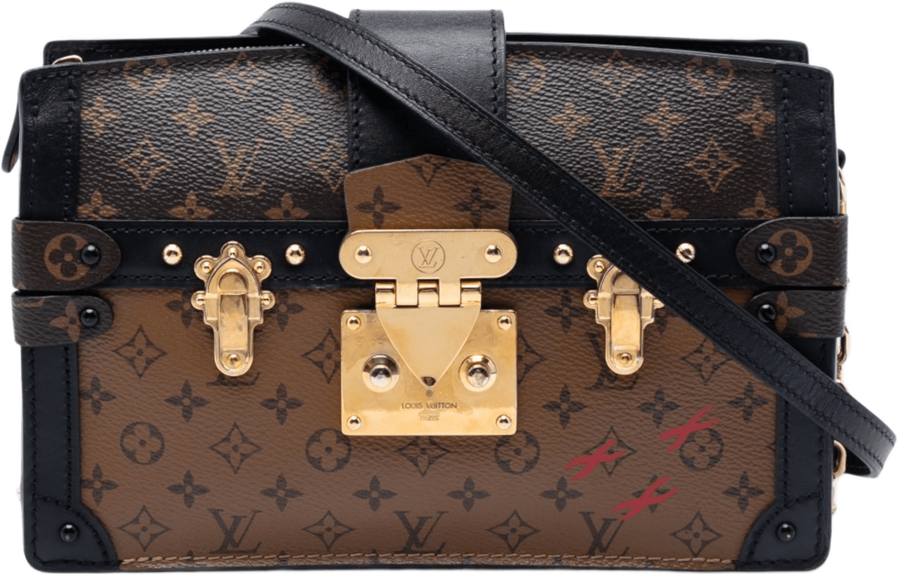 Louis Vuitton Monogram Reverse Trunk Clutch, från Luxclusif, i färgen brown.