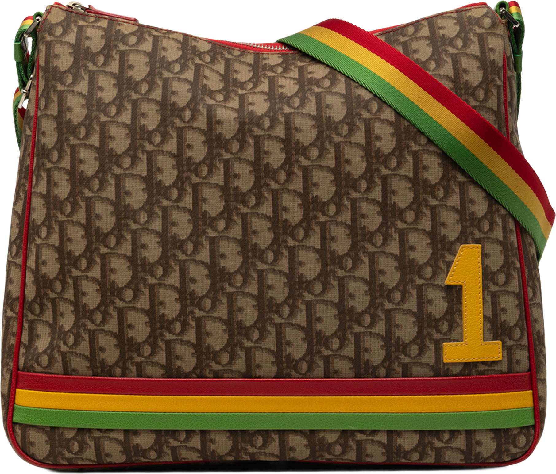 Dior Oblique Canvas Rasta Crossbody, från Luxclusif, i färgen brun.