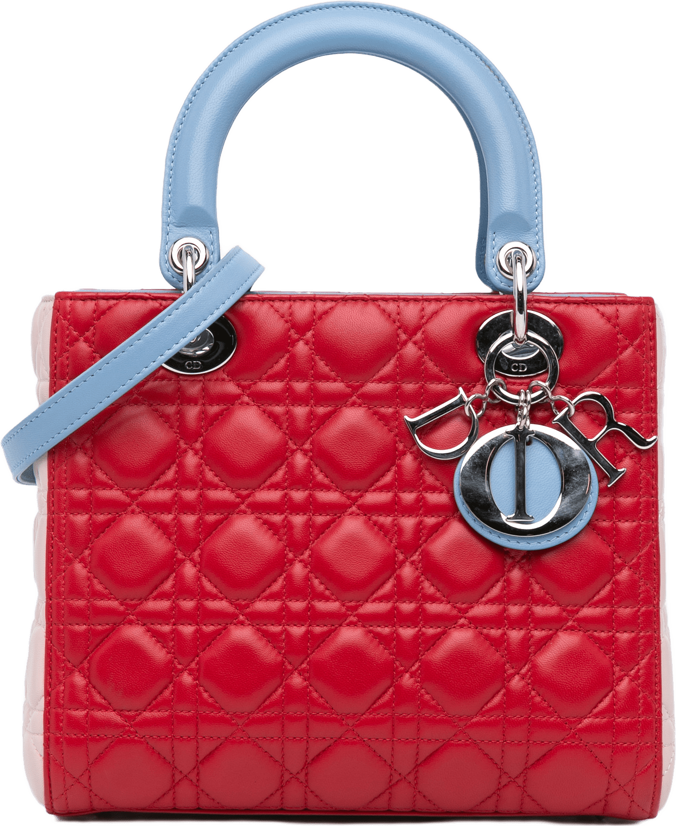Dior Medium Tricolor Lambskin Cannage Lady Dior