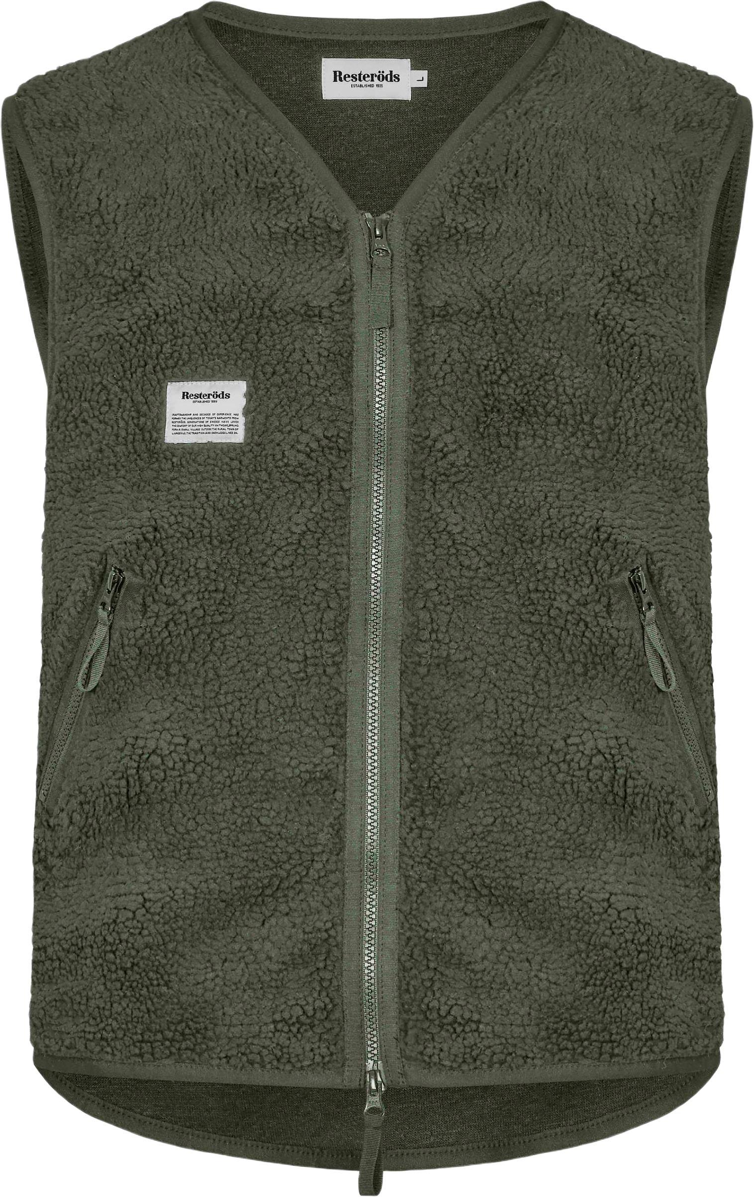 Fleeceväst | 100% Polyester | Armégrön