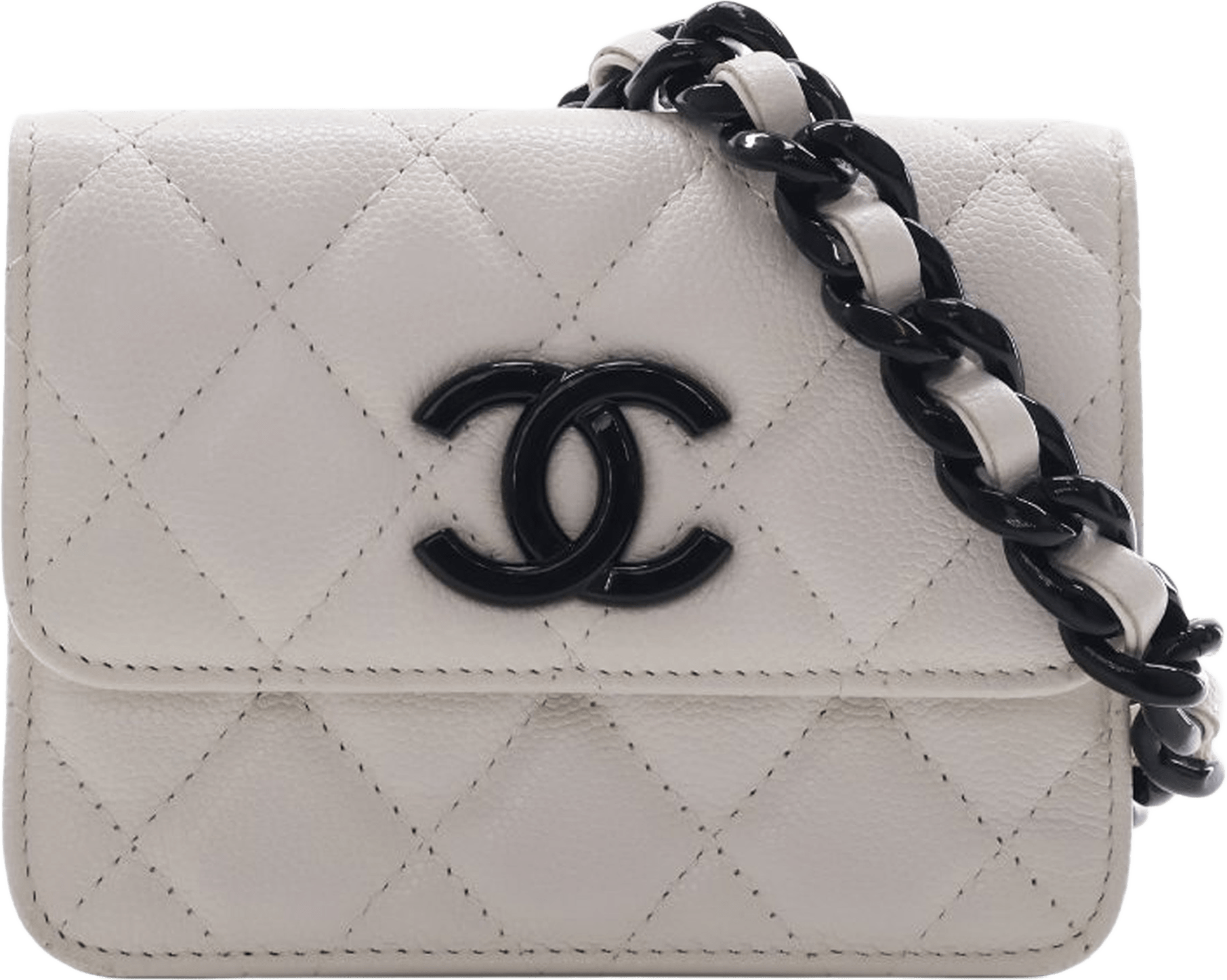 Chanel Quilted Caviar My Everything Belt Bag, från Luxclusif, i färgen white.