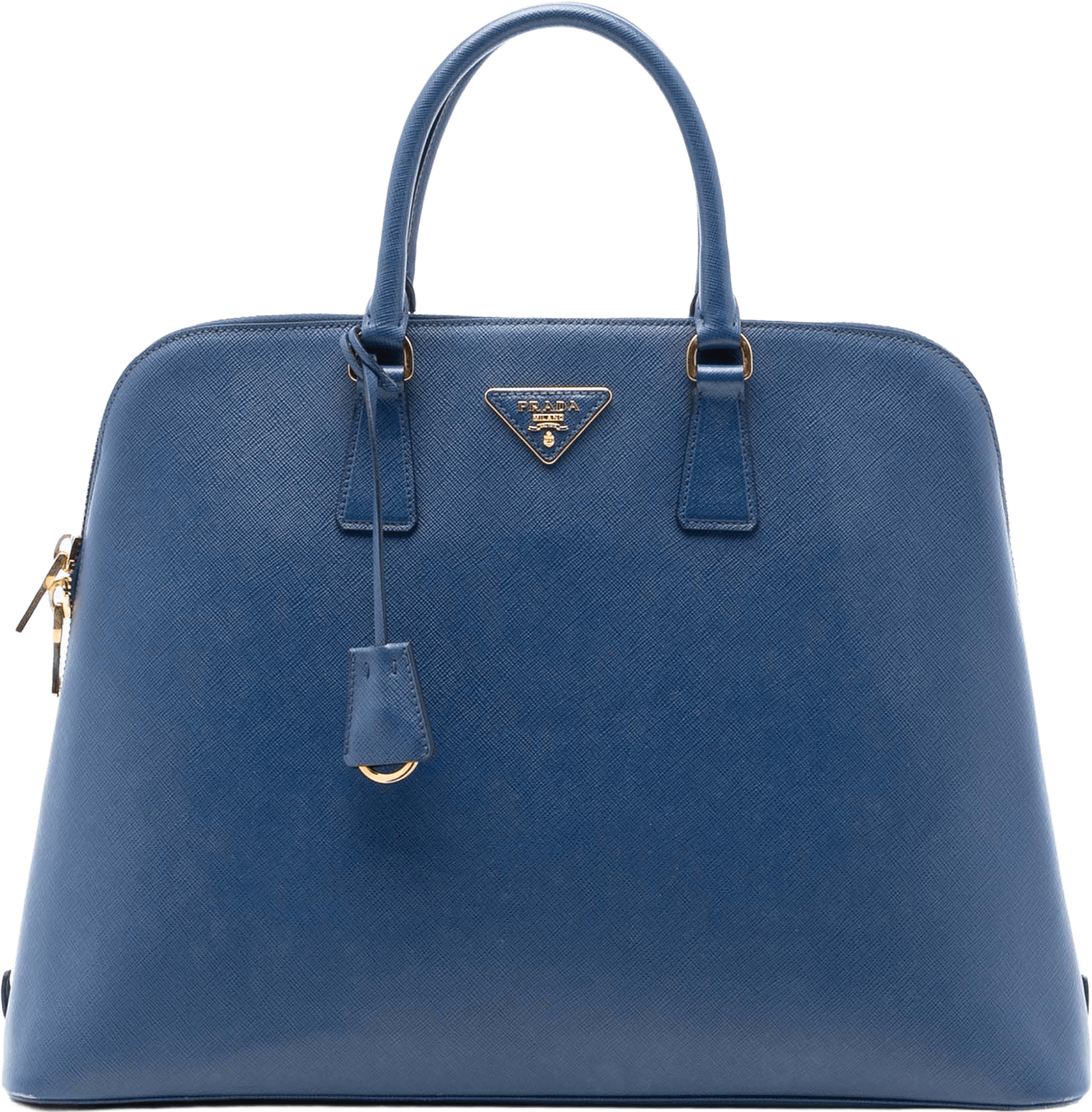 Prada Extra Large Saffiano Lux Promenade Satchel, från Luxclusif, i färgen blue.