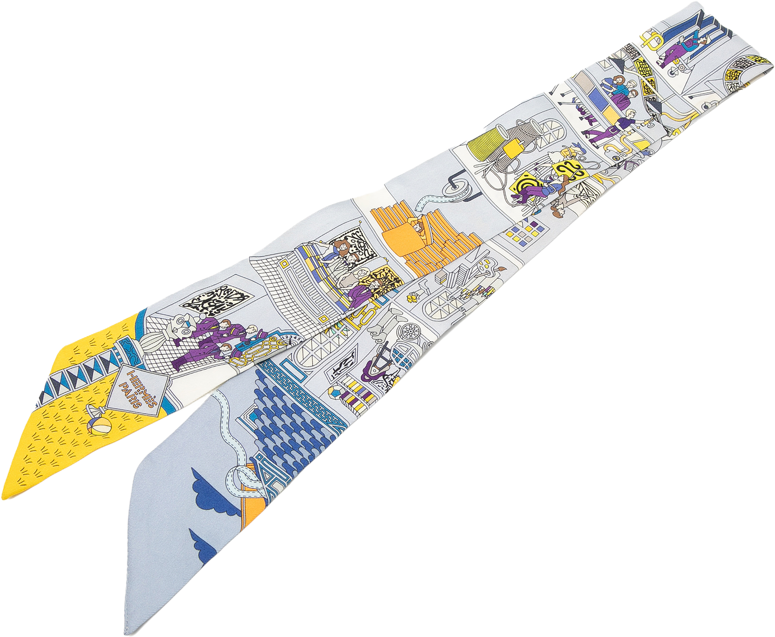 Hermès La Maison Des Carres Silk Twilly Scarf, från Luxclusif, i färgen light blue.