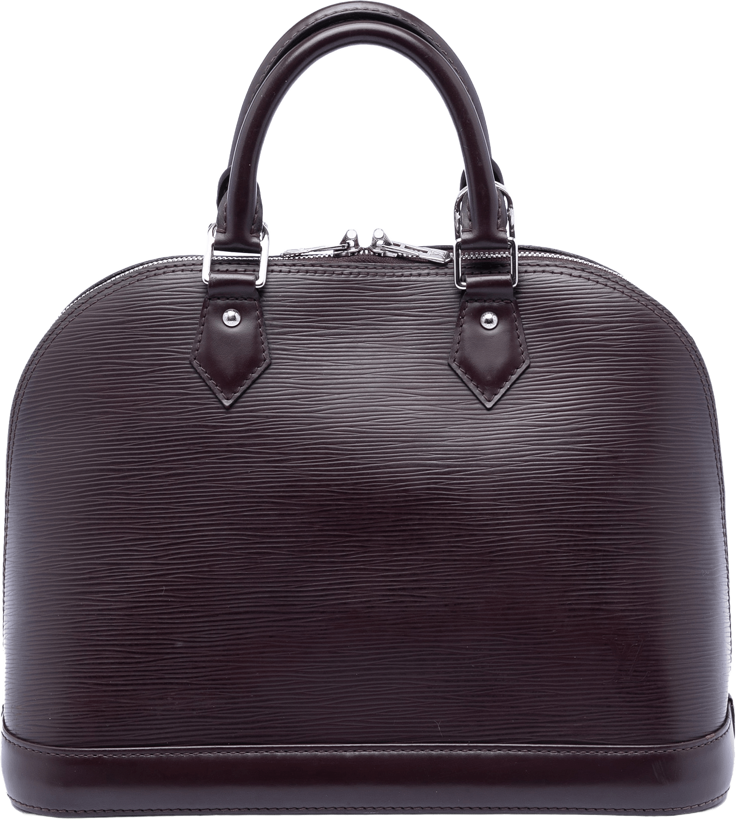 Louis Vuitton Epi Alma Pm, från Luxclusif, i färgen plum.