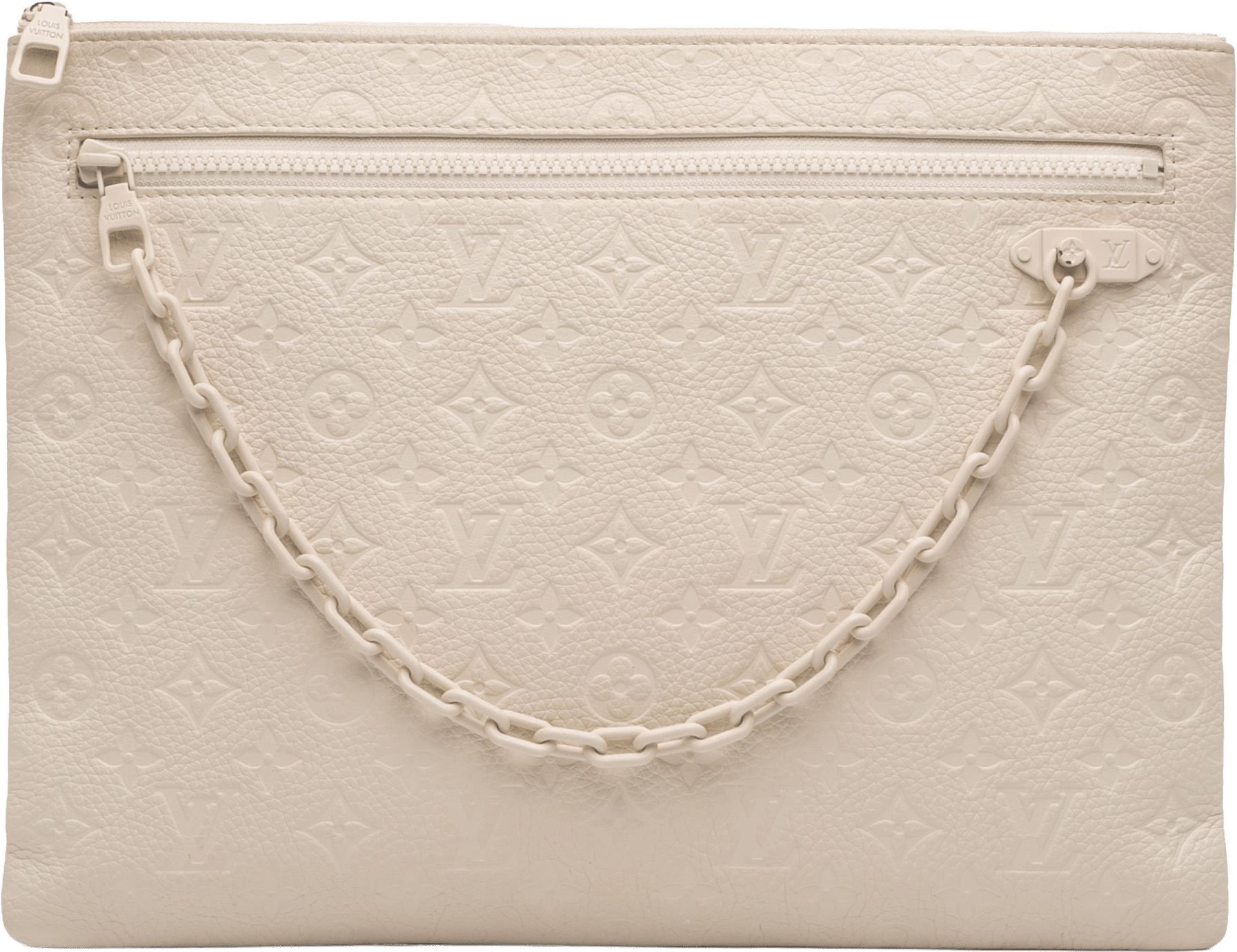 Louis Vuitton Monogram Taurillon A4 Pouch, från Luxclusif, i färgen white.