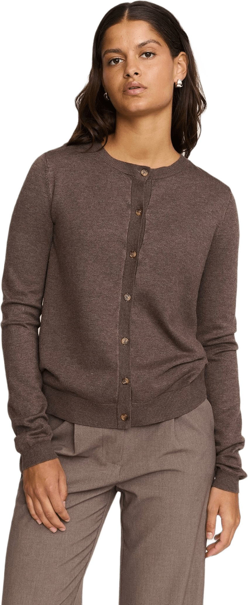 Srmarla Cardigan Knit, från Soft Rebels, i färgen coffee quartz melange.