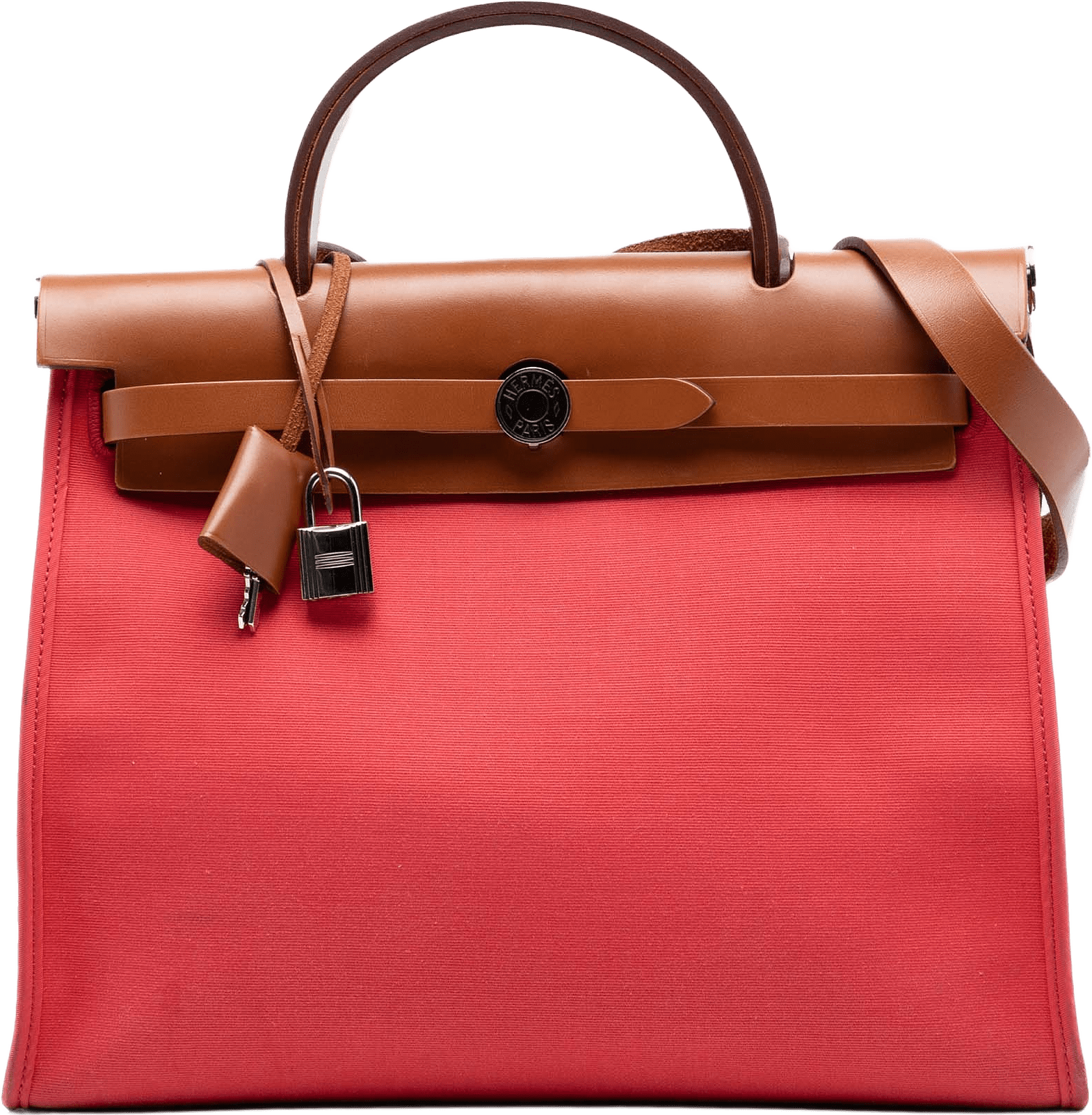 Hermès Toile Herbag Zip 31, från Luxclusif, i färgen red.
