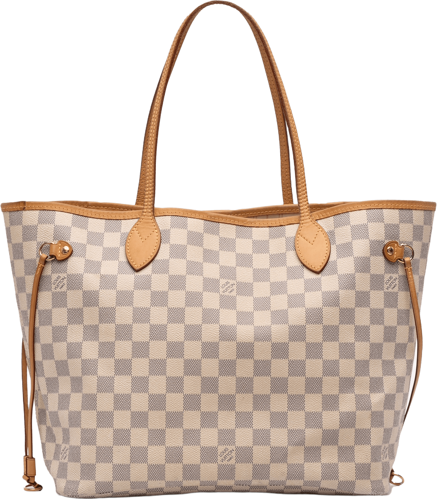 Louis Vuitton Damier Azur Neverfull Mm, från Luxclusif, i färgen white.