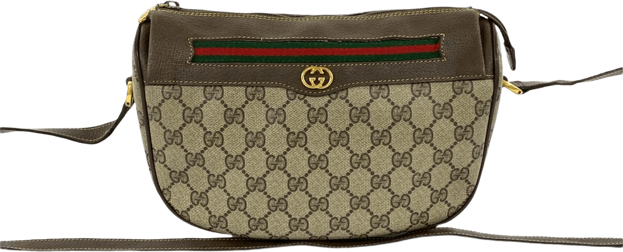 Gucci Gg Supreme Web Crossbody, från Luxclusif, i färgen beige.