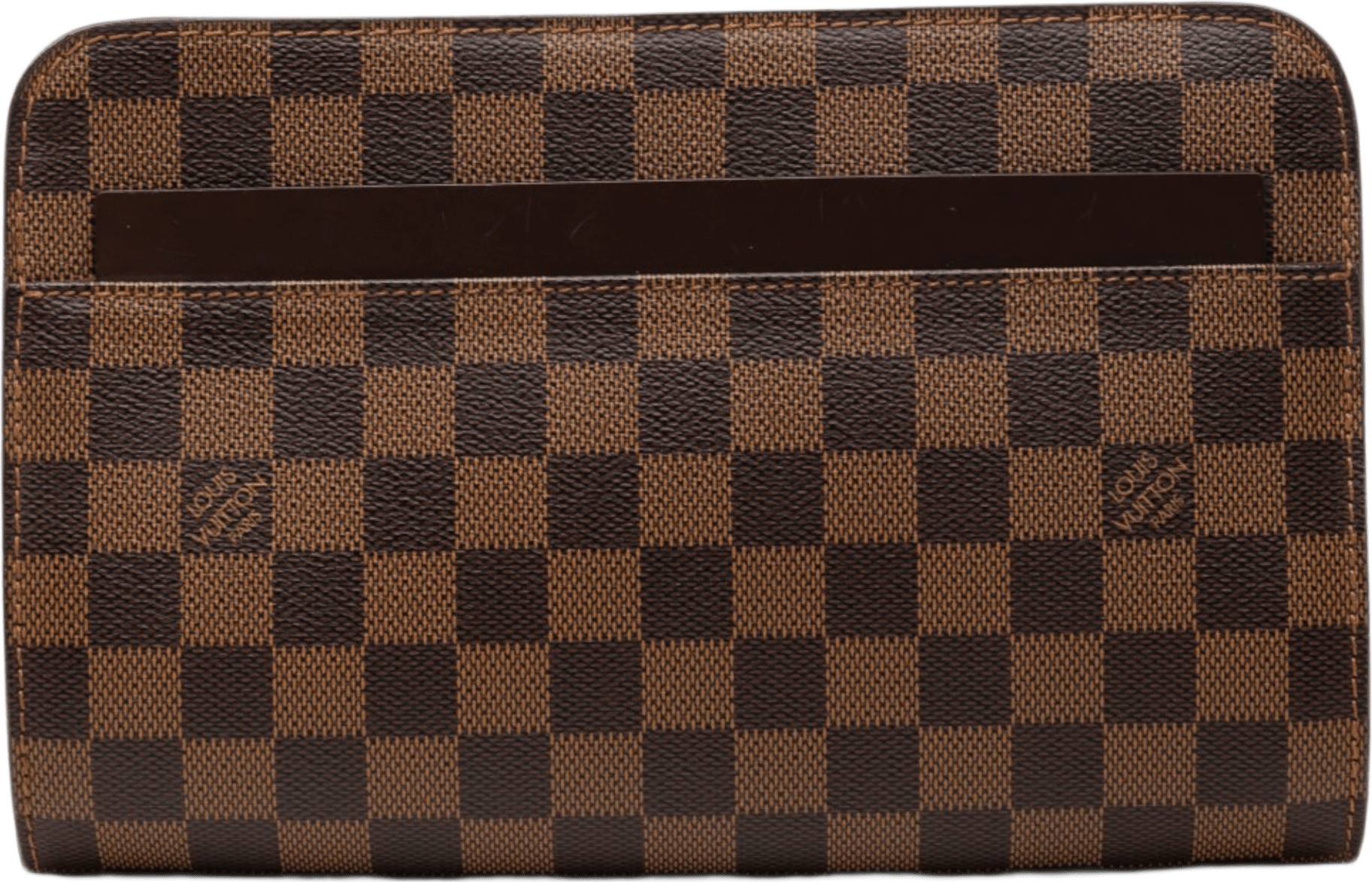 Louis Vuitton Damier Ebene Saint Louis Pochette, från Luxclusif, i färgen brown.