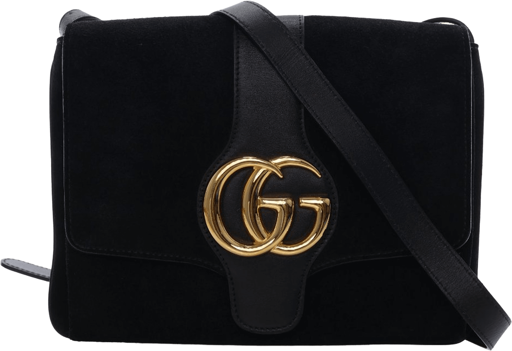 Gucci Medium Suede Arli Crossbody, från Luxclusif, i färgen black.