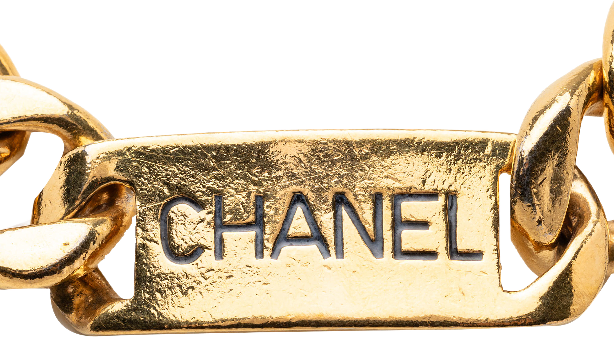 Chanel Cc Gold Plated Logo Chain Necklace, från Luxclusif, i färgen gold.