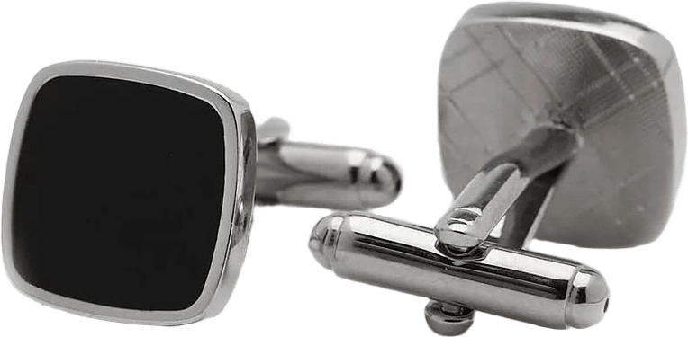 Cufflinks Square, från John Henric, i färgen black & silver.