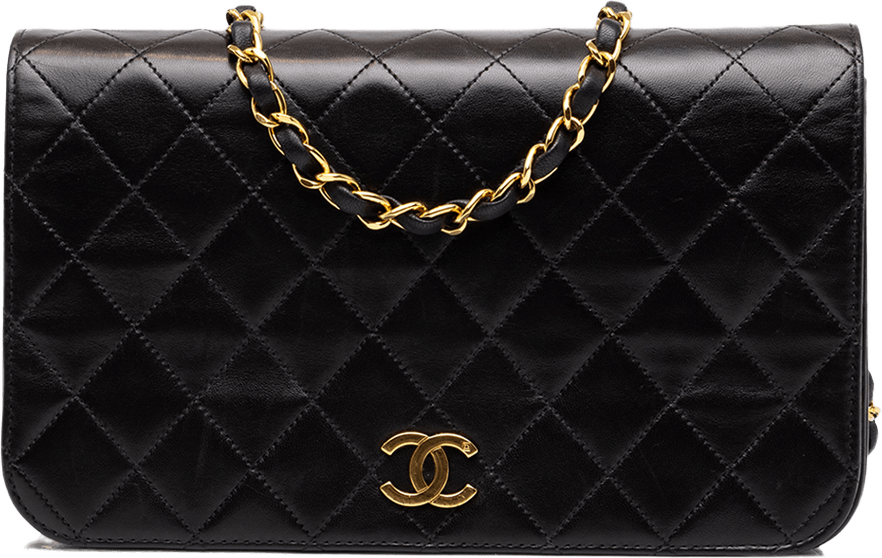 Chanel Medium Cc Quilted Lambskin Full Flap, från Luxclusif, i färgen svart.