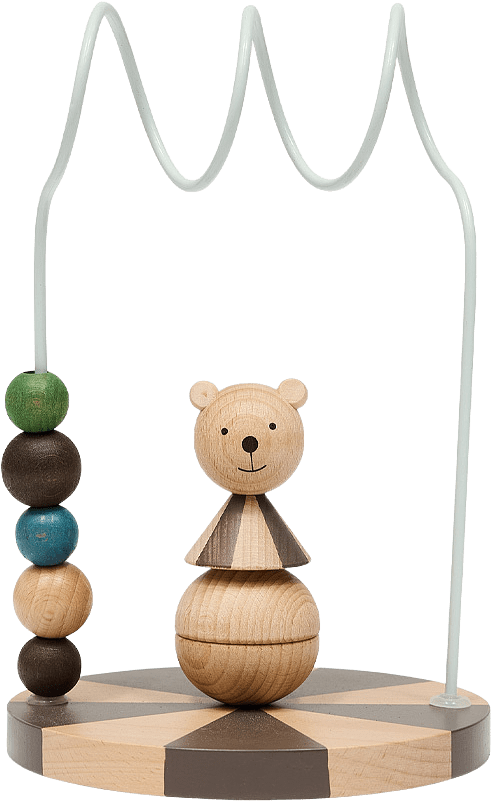 Circus Bear Abacus, från OYOY Mini, i färgen nature,dusty blue.