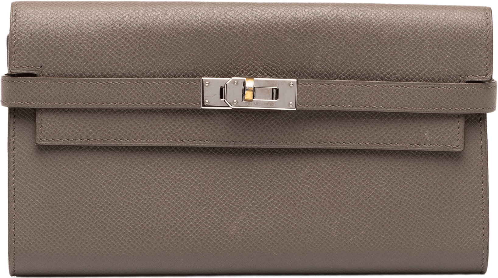 Hermès Epsom Kelly Long Wallet, från Luxclusif, i färgen brun.