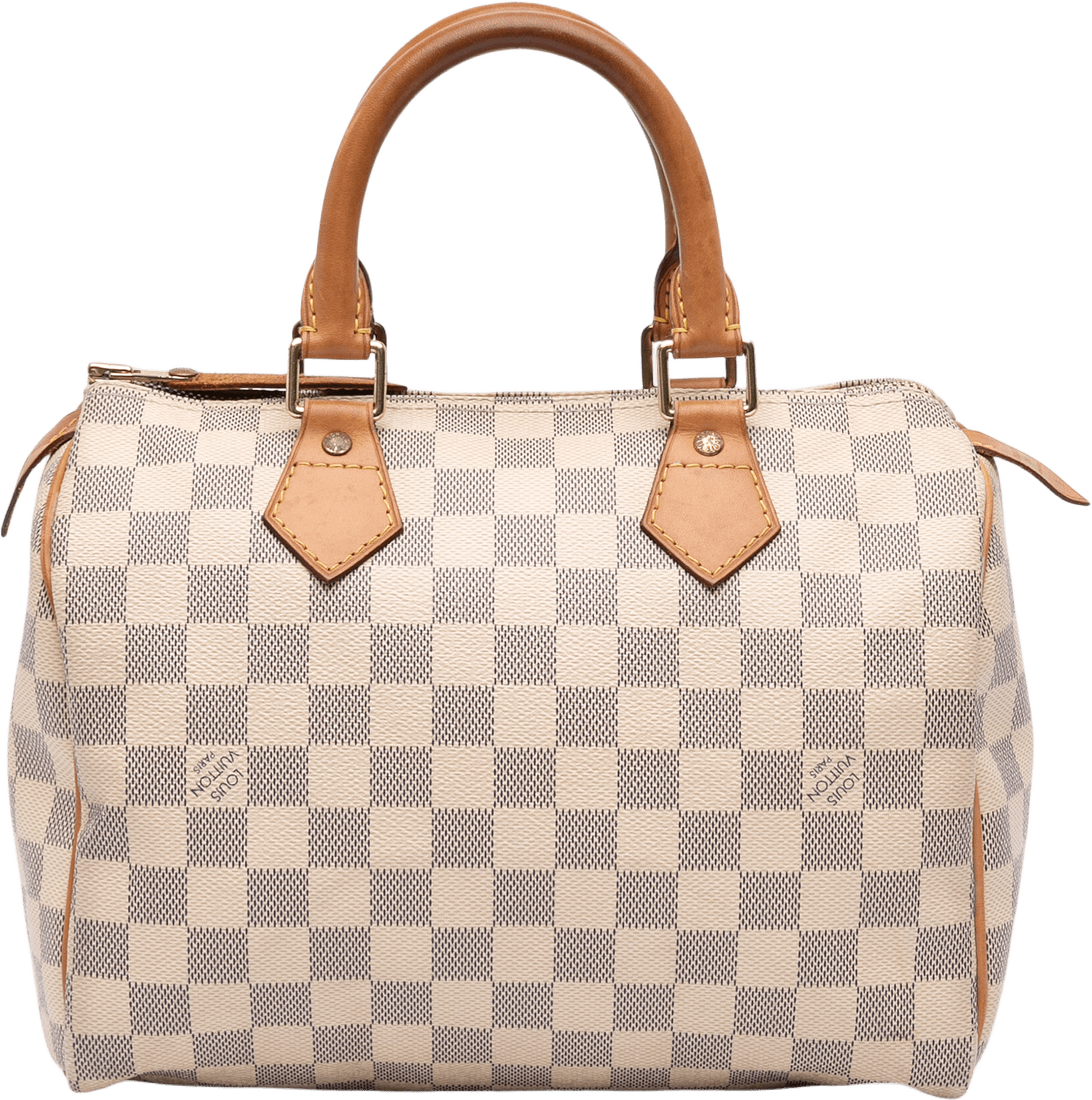 Louis Vuitton Damier Azur Speedy 25, från Luxclusif, i färgen white.