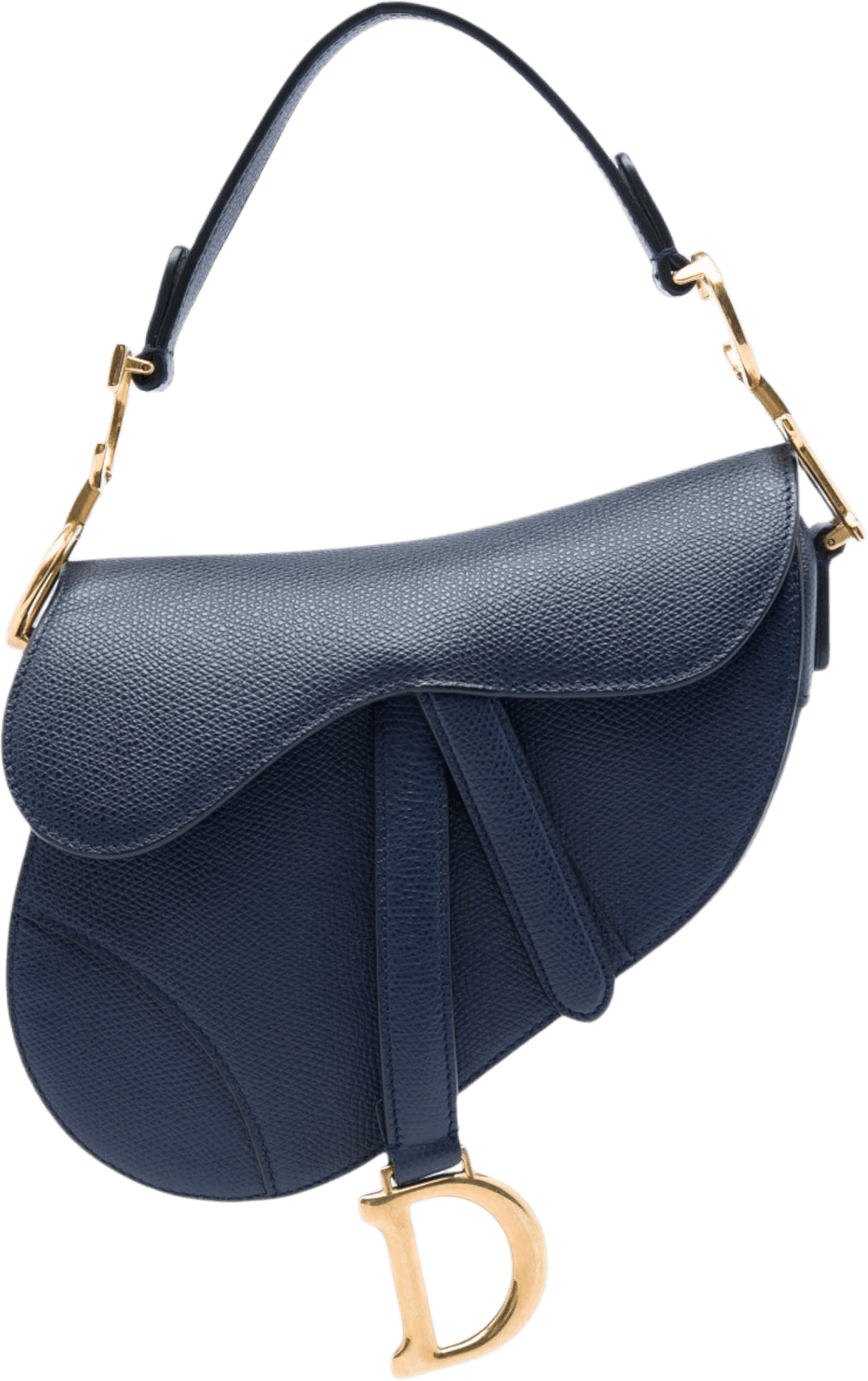 Dior Mini Grained Calfskin Saddle Bag, från Luxclusif, i färgen blå.