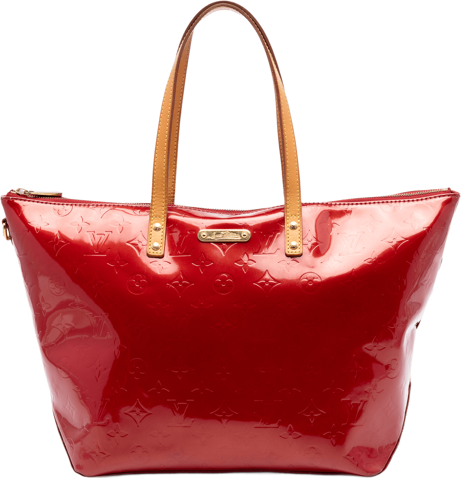 Louis Vuitton Monogram Vernis Bellevue Gm, från Luxclusif, i färgen röd.