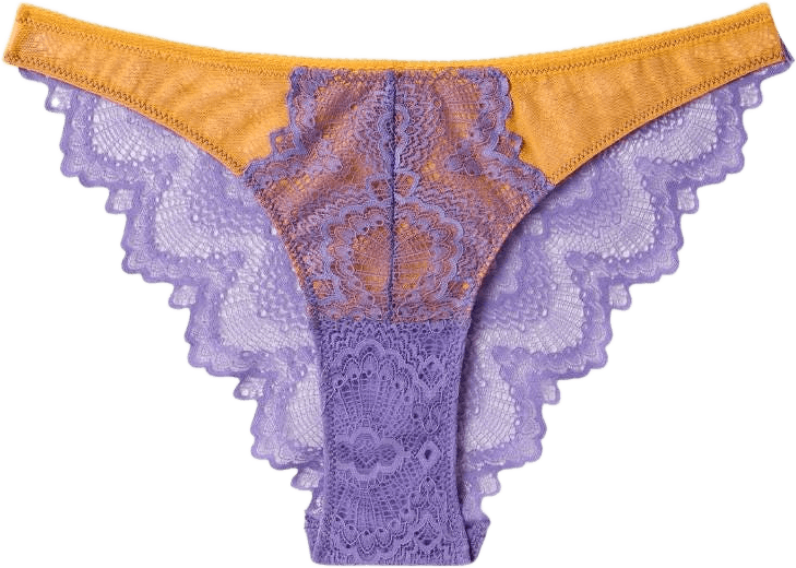 Lace Bikini Briefs, från Understatement, i färgen electric lilac/apricot.