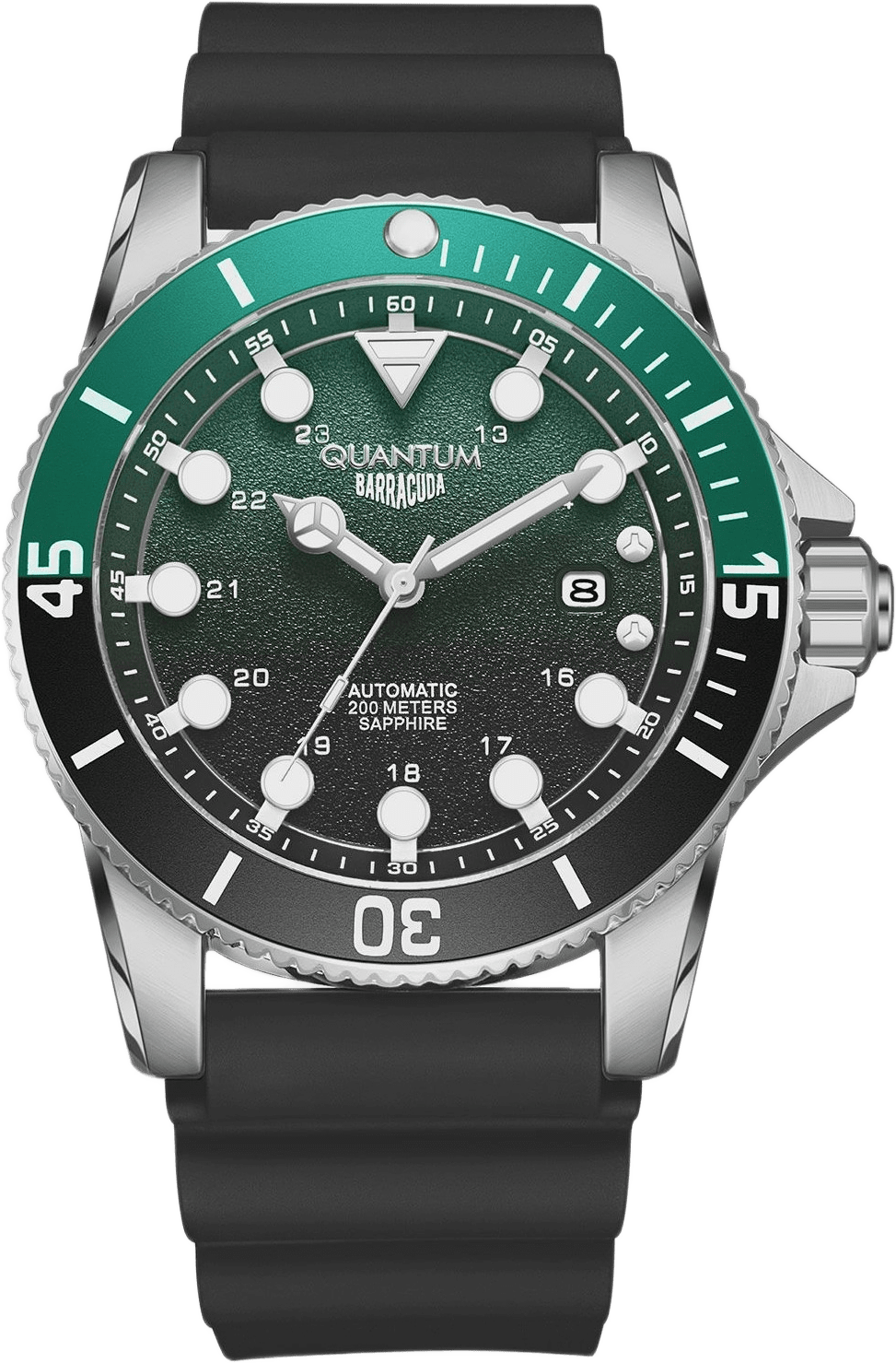 Quantum Automatic Herr Grön/stål, Silikonband - Bar1115.371, från Quantum, i färgen 1.