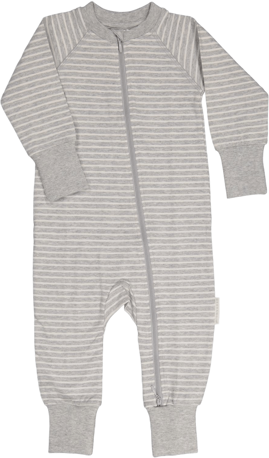Tvåvägs-zip Pyjamas Bambu Classic, från Geggamoja, i färgen grey/white.