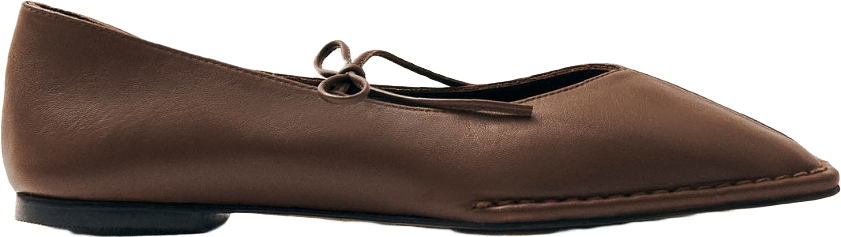 Sway Chestnut Brown Leather Ballet Flats