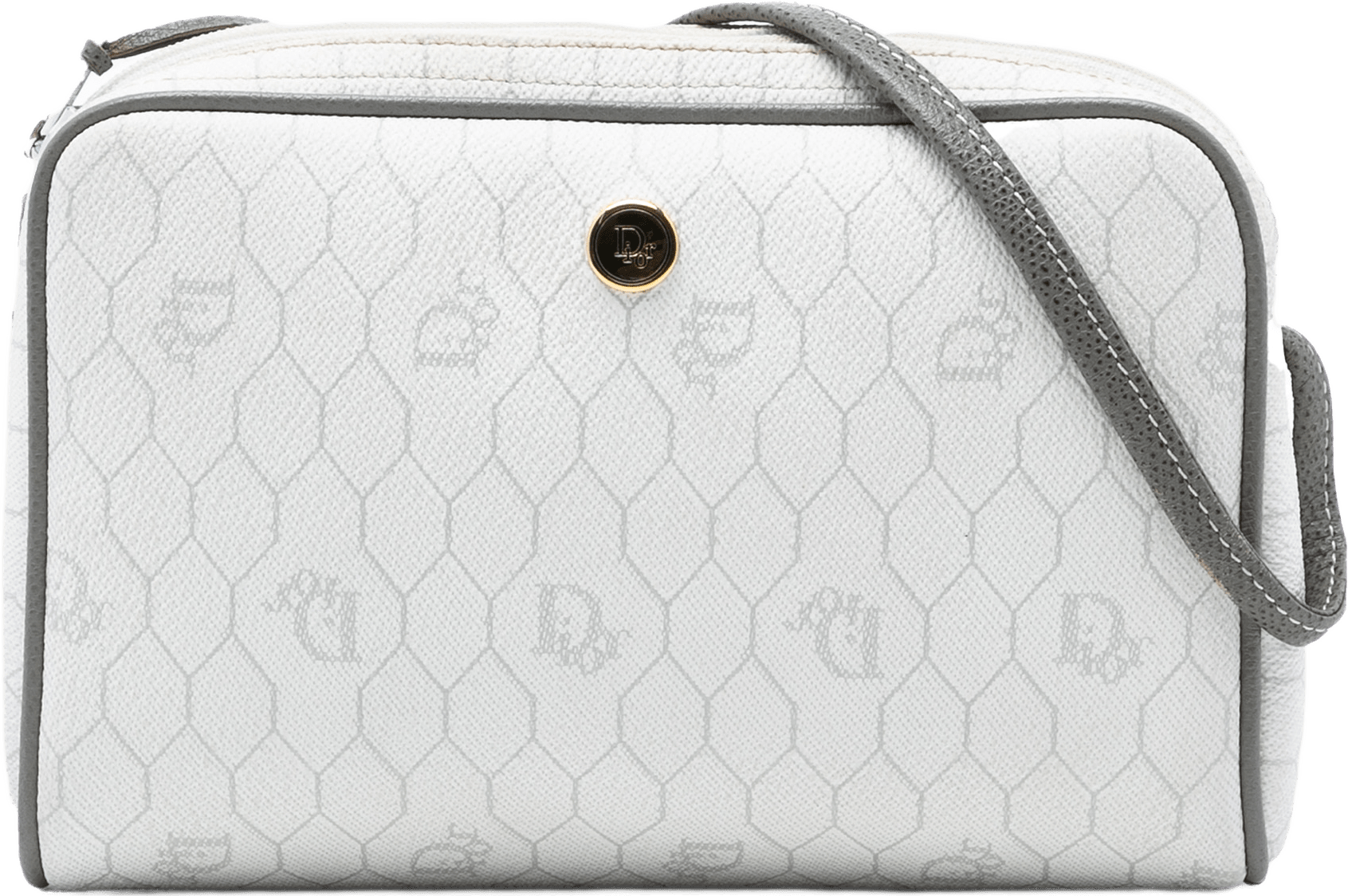 Dior Honeycomb Coated Canvas Crossbody, från Luxclusif, i färgen white.