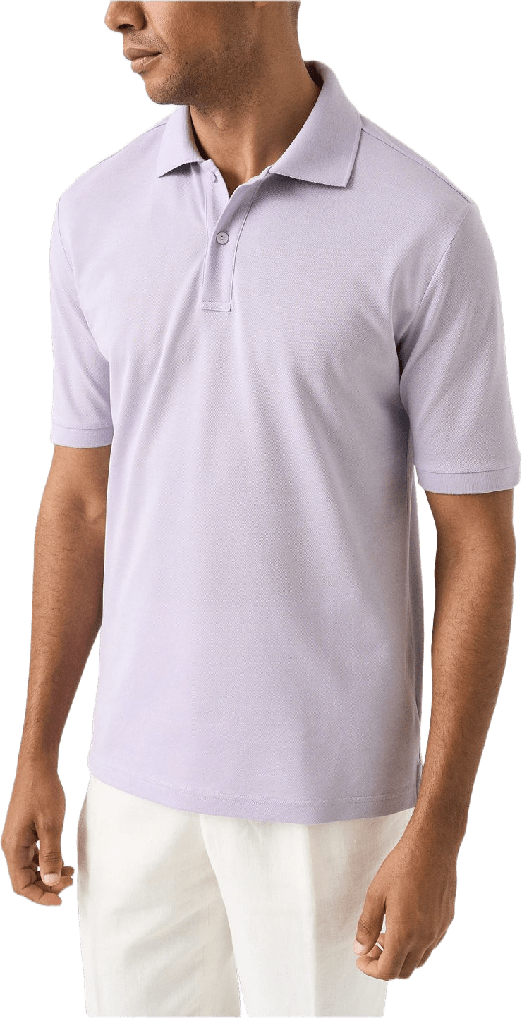 Piqué I Pima-bomull, från Eton, i färgen light purple.