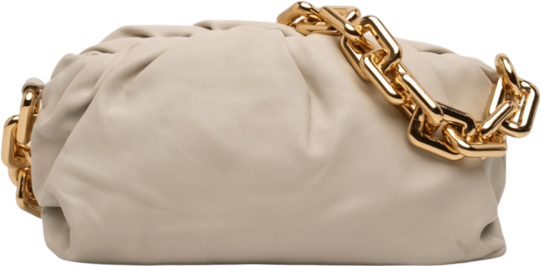 Bottega Veneta Lambskin Chain Pouch, från Luxclusif, i färgen off white.