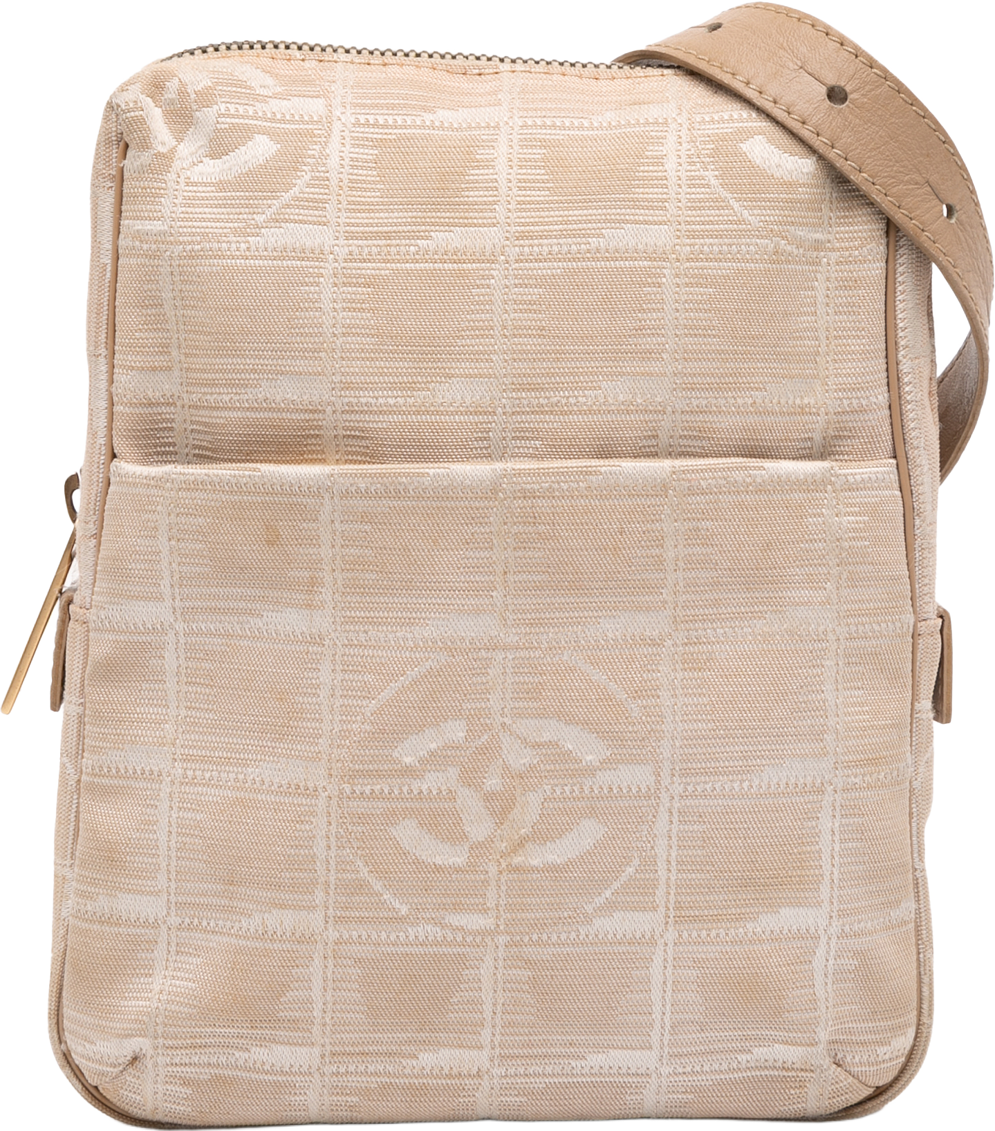 Chanel New Travel Line Nylon Crossbody, från Luxclusif, i färgen beige.