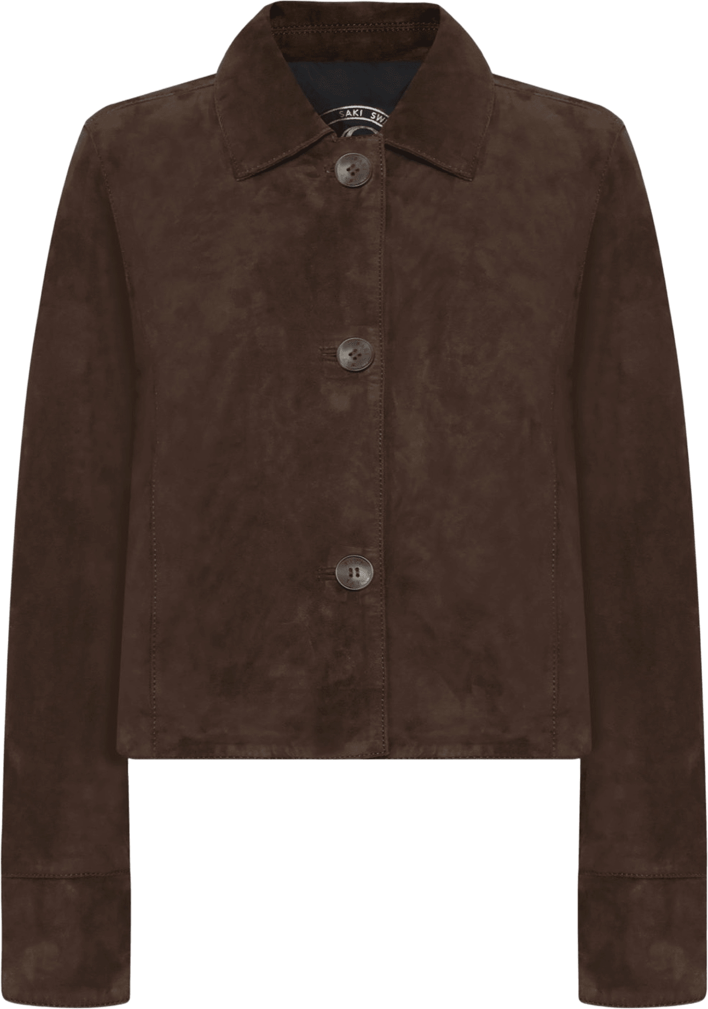 Thea Jacket, från Saki, i färgen dark brown.