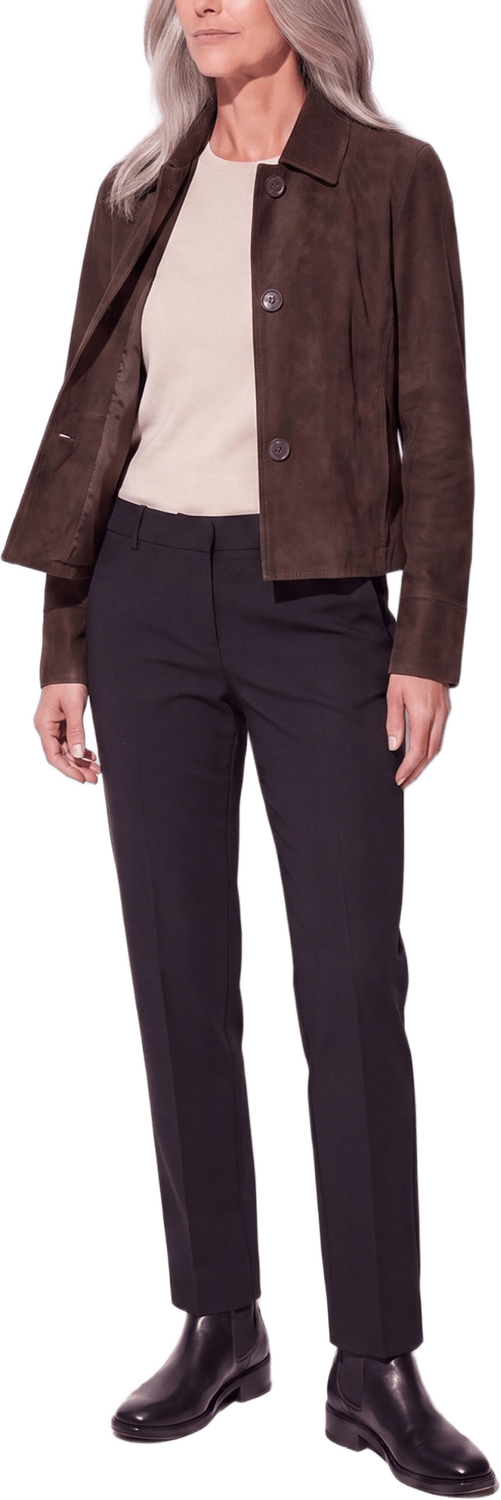 Thea Jacket, från Saki, i färgen dark brown.
