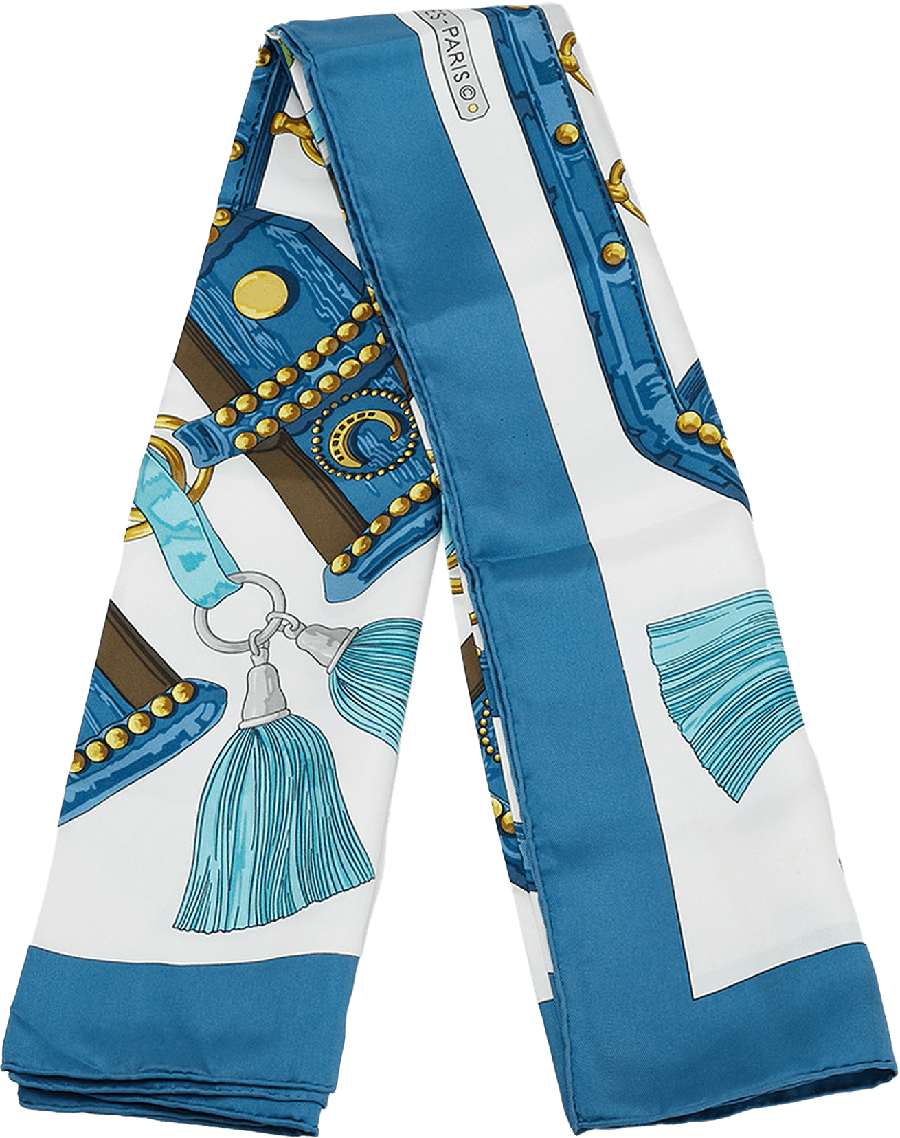 Hermès Aux Champs Silk Scarf, från Luxclusif, i färgen white.